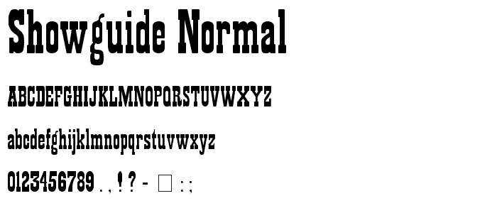 Showguide Normal font
